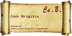 Csór Brigitta névjegykártya